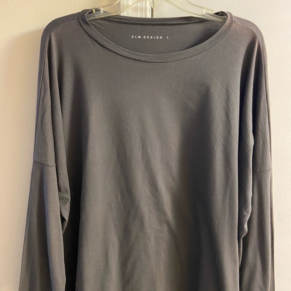 Elm Design greenish grey crewneck Jersey top oversized lagenlook Large NWT - Picture 4 of 9